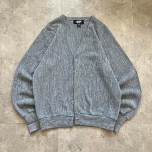 80s vintage knit grey cardigan sweater